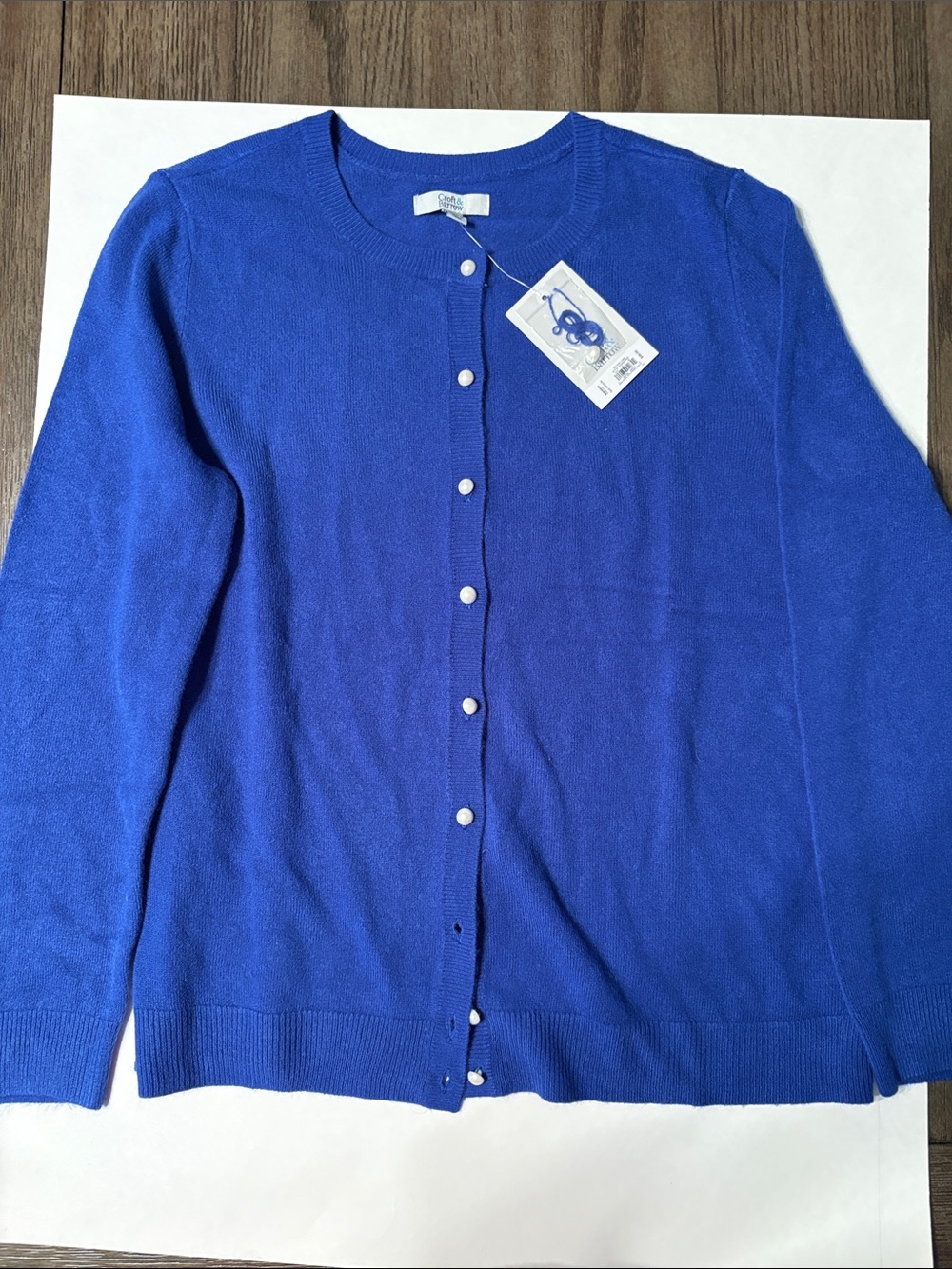 croft & barrow Royal Blue Women's Button-Front Cardigan